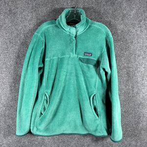Patagonia Re-Tool Snap-T Fleece Womens XL Teal Polartec Thermal Pro 25442 FA15